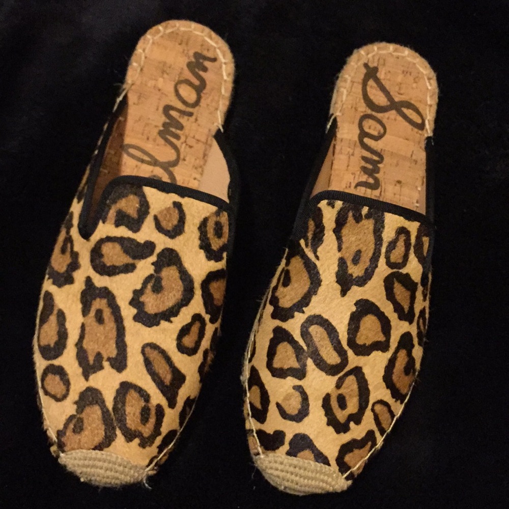 Sam Edelman Leopard Print Slip-On Flats - Tan & Black
